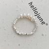 Anillo Moderno Dulce Fresco de Perla Triturada para Mujer, Anillo Geométrico Irregular Popular para el Trabajo, Anillo para Dedo Índice de Estilo Nicho