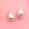 Tapa de Perla de Imitación de Agua Dulce ABS Colgante Redondo Forma de Gota de Agua Dijes para Collar Pulsera Hechos a Mano Accesorios de Joyería Materiales