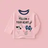 Camiseta de manga larga para niños, primavera y otoño, algodón puro, ropa para niños y niñas, tops de bebé, camisa de bebé, ropa exterior, clase A