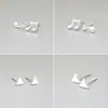 Pendientes Asimétricos Minimalistas Geométricos Plateados Estilo Coreano para Mujer, Pendientes de Corazón y Estrella, Aros Lisos Pendientes de Moda al por Mayor