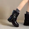 Hebilla de cinturón Botas de caballero Botas plisadas apiladas Botas cortas Nuevo estilo de otoño Diseño de nicho coreano Piernas de botas cortas Mujeres
