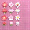 Conjunto de 12 Peças da Série Flores Fofas de Charms para Sapatos Resina DIY Decorações de Acessórios para Sandálias e Chinelos