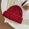 Gorro de lana tejido estilo coreano, cálido y adecuado tanto para hombres como para mujeres, perfecto para la moda urbana de otoño e invierno, diseño retro, color liso, y hace que la cara se vea más pequeña