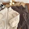 Moletom de Fleece Infantil Roupas Infantis 2024 Inverno Quente Conjunto Esportivo Estilo Coreano Conjunto de 2 Peças para Meninos Tendência de Inverno Aconchegante