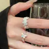 Anillo Dopamina Flor Dulce Simple Ins Diseño de Nicho Alto Gama Dedo Índice Ajustable Anillo Versátil