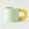 Tazas de cerámica de alta calidad, con asas grandes y forma robusta, personalizables con logotipos en colores macarrón, perfectas como recuerdos; Muestras de color disponibles para pedidos personalizados
