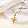 Tohm Lujo Accesible Estilo Ins Retro Colgante Cruz Acero Inoxidable Collar Moda Cadena Clavícula de Gama Alta para Mujeres