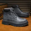 Botas con Plataforma de Suela Gruesa de Caña Alta Cortas Otoño e Invierno Nuevas para Hombre, Tendencia Exterior Casual, Senderismo, Viajes, Trabajo