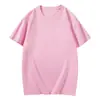 Camiseta de Manga Corta para Hombre de 180g Precio Especial Nueva Bordado Blanco Color Sólido Camiseta Ropa Personalizada para Hombre Cuello Redondo Tendencia Nacional Verano