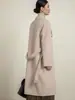 Personalizado~Iodo Urbano 801 Brilho Leve Bolso de Órgão Lã Dupla Face Casaco 30 Jaqueta de Caxemira Feminina Outono e Inverno