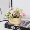 Flor Artificial Planta Verde Pequenos Enfeites Entrada Sala de Estar Decoração de Casa Mesa de Escritório Aparador Decoração Floral