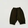 Pantalones Casuales Finos de Estilo Retro Coreano para Niños Niñas Color Sólido Pantalones Machete Pantalones Versátiles para Bebé Otoño