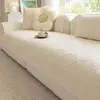2026 Nuevo Cojín de Sofá de Terciopelo de Cristal Otoño/Invierno Antideslizante Felpa Cojín de Asiento Simple Color Sólido Funda de Sofá Transfronterizo