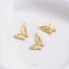 Pingente Borboleta Fada Estéreo de Grão Fino Preserva Cor Preenchido com Ouro 14K Pingente de Joia Artesanal para Pulseira Colar Brincos DIY