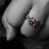 Anillo de Rosa Vintage de Moda para Hombre Diseño Único de Nicho Europeo y Americano Anillo Abierto
