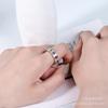 Anillo eterno de cruz crucífera para parejas de estudiantes masculinos y femeninos, anillo de par estándar 925, red roja con versión alta retro