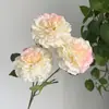 Flores Artificiales con 3 Cabezas, Peonías Mariposa Coloridas para Salones de Bodas, Mesas de Comedor del Hogar y Hotel, Flores Artificiales de Seda, Peonías Artificiales de Seda Koi Grandes
