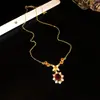 Pulseira e Colar de Zircônia Oval Banhados a Ouro Real, Corrente de Clavícula Estilo Vintage de Luxo Leve, Conjunto de Joias Versátil Exquisito para Mulheres
