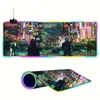 Popular Série Cyberpunk Gaming Mouse Luminoso e Teclado Pad RGB Desk Mat Fábrica Personalizada Atacado