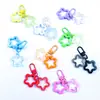 Chaveiro de Estrela de Cinco Pontas Vazada em Acrílico Colorido, Acessório Criativo e Fofo para Fechar Porta, Joia, Pingente de Contas