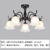 Lustre Vintage Estilo Francês, Luminária Minimalista Estilo Americano para Sala de Estar, Luminária de Teto, Arte em Vidro e Ferro, Lustre Pequeno Preto para Quarto