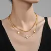Collar de Acero de Titanio Electroplateado PVD de Lote Mixto con Acabado de Alta Gama, No se Desvanece, Joyería de Acero Inoxidable Dorado de 18K para Mujer, Venta al por Mayor, Personalización