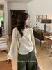 SUSAN Suéter de Tricô com Mangas Irregulares Vazadas Estilo Coreano + Conjunto de Camisola para Mulheres 5918s