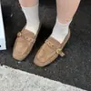 Mocasines retro de punta cuadrada para mujer, nuevos zapatos versátiles y cómodos sin cordones con suelas suaves, mules modernos y a la moda