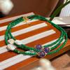 Collar de perlas de agua dulce barrocas naturales de amatista natural verde seco artificial de color contrastante, cadena de clavícula, accesorios para collar
