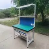 Bancada de trabalho de alta resistência, bancada de montador, bancada operacional de oficina, bancada de reparo antiestática de fábrica, bancada experimental, aço inoxidável