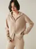 Cardigan de Punto de Cachemira para Mujer, Estilo Perezoso, Holgado, Adelgazante, Grueso, Color Sólido, con Cremallera y Cuello de Solapa, Abrigo Suéter