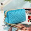 Bolsa de Almacenamiento para Madres de Gran Capacidad de Terciopelo Dorado Estilo Retro Elegante de Hong Kong con Neceser de Perlas Neceser Rombo