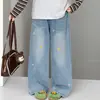 Conjunto de Moletom Casual Estilo Coreano e Jeans para Meninas de Outono e Primavera para Meninas Mais Velhas, Alunos do Ensino Fundamental, Roupas Infantis Estilosas e da Moda