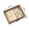 Caixa de Joias com Tampa Flip-Top e Textura de Madeira de Nogueira, Caixa de Joias para Anéis de Alto Padrão e Requintada, Caixa de Exibição Anti-Oxidação para Mesa