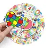 50 peças de adesivos para mala cuidando do autismo, tendência personalizada, grafite, laptop, carro, decoração de comércio exterior