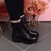 Estilo Británico Dr. Botas Martens para Mujer 2026 Otoño/Invierno Nuevas Suela Gruesa Piel con Terciopelo Integrado Tacón Grueso Botines Antideslizantes Zapatos de Madre