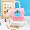 Bolso Bandolera Vanguardia para Hombro Niños Bandolera Bolso de Mano Perla Burbuja Bolso Bandolera de Silicona para Hombro Bolso Gelatina