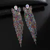 Los pendientes creativos más vendidos en Europa y Estados Unidos, pendientes de moda con diamantes de imitación, nuevos pendientes largos de diamantes de colores al por mayor E643