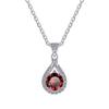 Collar de Plata de Ley 925 de Venta Caliente Transfronteriza para Mujer con Piedra Preciosa de Moissanita Colorida de 1 Quilate Joyería Simulada de Gama Alta al por Mayor
