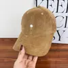 Gorra de Béisbol de Pana Bordada Simple de Helado para Otoño e Invierno para Mujer, Parte Superior Suave, Versátil Casual, Nueva Gorra de Pato para Hombre