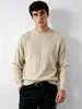 Suéter de Punto de Lana Texturizado de Lujo para Hombre con Cuello Redondo, Suéter de Manga Larga para el Trabajo, Camisa Base de Corte Holgado para Otoño e Invierno