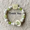 Pulseira de Cerâmica Jingdezhen Série Gato Biscoito Urso Estilo Chinês de Nicho Design Versátil Pulseira de Melhor Amigo