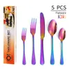 Amazon Explosions 1010 Vajilla de Acero Inoxidable Juego de 5 Piezas Hotel Cuchillo para Bistec Occidental, Tenedor y Cuchara Juego de Regalo Transfronterizo