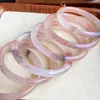Pulsera tejida con flor de durazno natural Rosa Redonda Flor de durazno tejida Estándar Rosa Dorado Jade de Seda Pulsera de Jade Rosa para Niñas