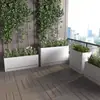 Suporte de Flores de Aço Inoxidável para Exterior Vaso de Flores Varanda Sala de Estar Vaso de Chão Pátio Calha de Flores Divisória de Cerca Caixa de Plantio Canteiro de Flores