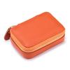 Nuevo mini sobre rojo de boca de cuero genuino con capa de cabeza de espejo, bolsa de almacenamiento de maquillaje de piel de vaca, bolsa para cambio de monedas y auriculares para mujer