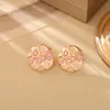 Pendientes de Tachuela Redondos de Circonita Cúbica Vintage Wind de Segunda Mano Pendiente de Moda de Gama Alta Diseño Retro Pequeño de Nicho Sentido de Diseño Collar