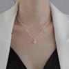 Colar de Gota de Água de Camada Dupla para Mulheres, Estilo Simples e Minimalista, Requintado e Elegante, Design Fashion, Corrente de Clavícula, Moderno e Versátil