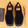 Zapatos de Piel para Hombre 2026 Modelo Nuevo Piel Genuina Estilo Británico Ante Suela Gruesa Punta Cuadrada Slip-On Mocasines Formales Transfronterizos en Stock