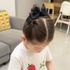 Grampo de Cabelo de Tecido Liso Colorido Elegante para Meninas com Laço Tridimensional Estilo Princesa Coreana Doce Prendedor Top Acessórios de Cabelo Pai e Filho